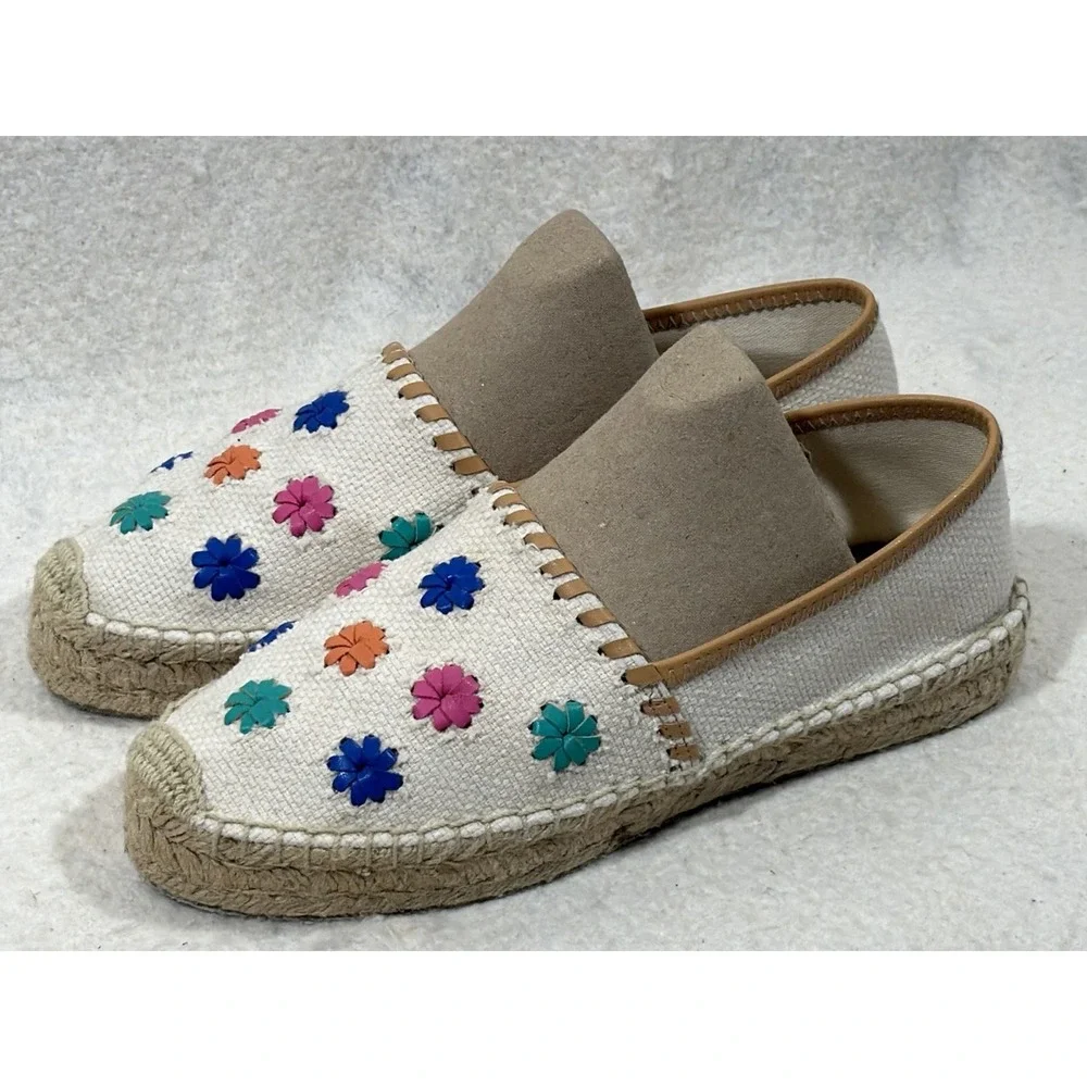 Jack Rogers Womens Size 9 Floral Canvas Platform Espadrilles Boho Coastal